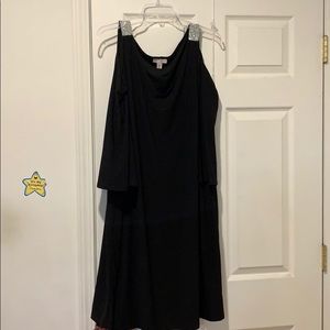 plus size cold shoulder party dress